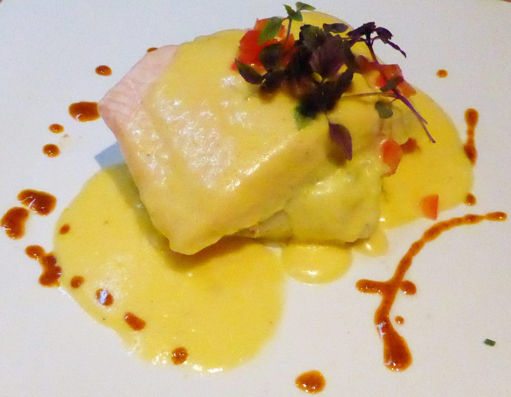 Salmon covered in Hollandaise at Breydel De Conic.
