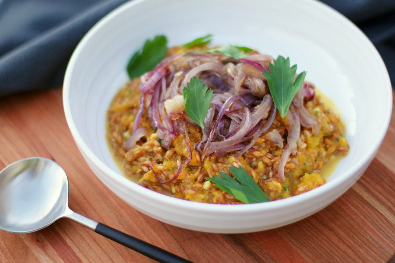 Sugar Pumpkin Farrotto Dish 'n' the Kitchen