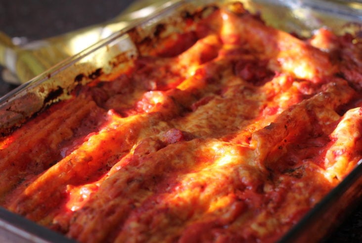 Baked Cheese Filled Manicotti