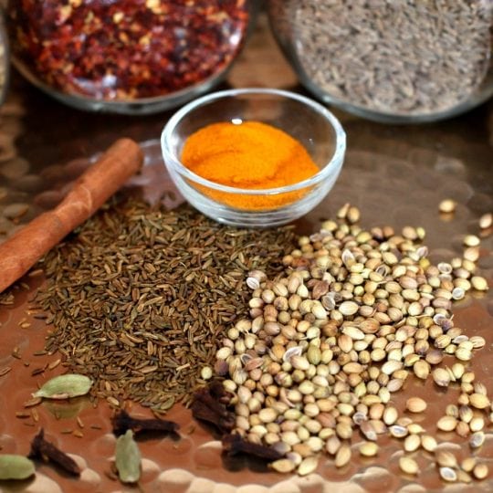 A mixture of lively spices commonly found in Indian cooking.