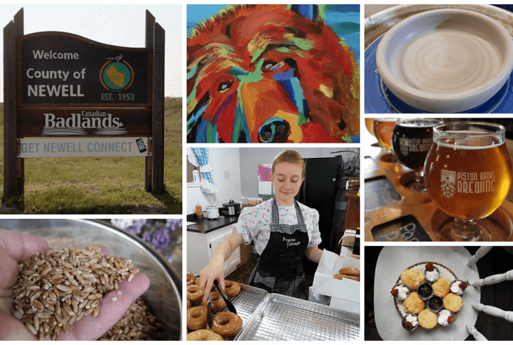 A montage of local business photos from Newell County Alberta.