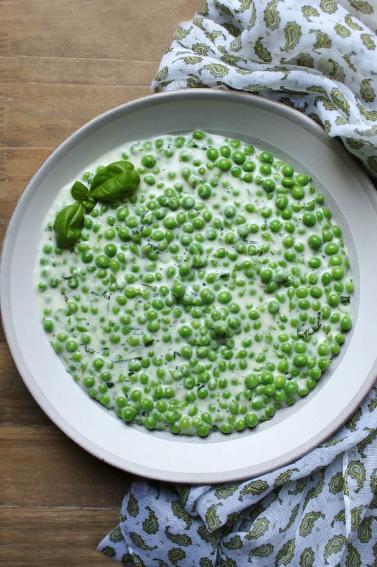 Grandma's Fresh Creamed Peas with Basil Dish 'n' the Kitchen