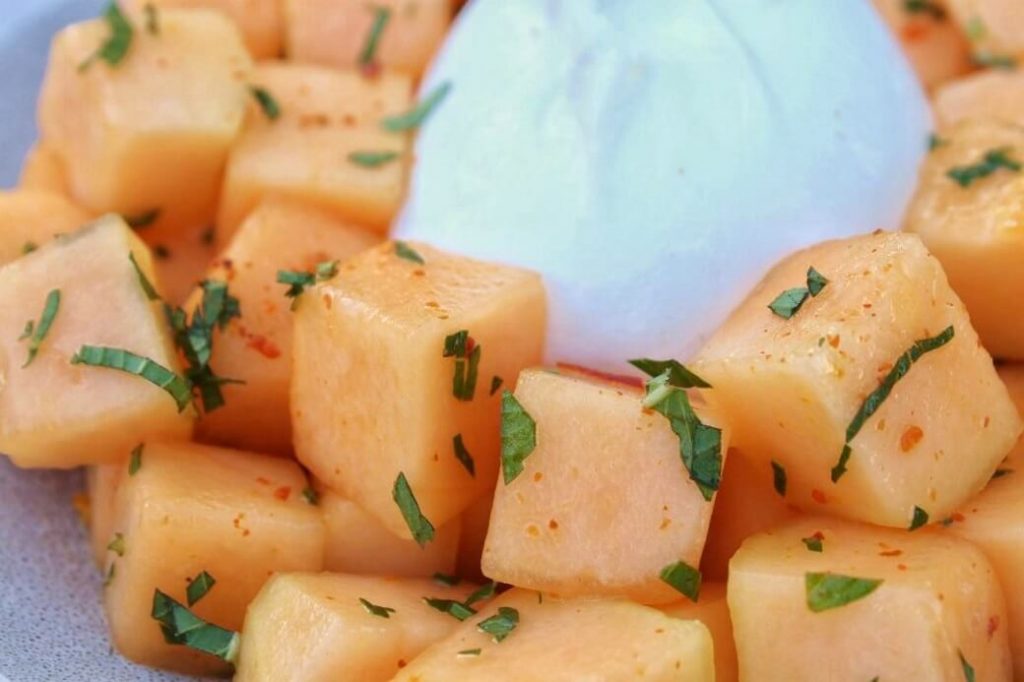 Spicy Sweet Cantaloupe Salad Dish 'n' the Kitchen