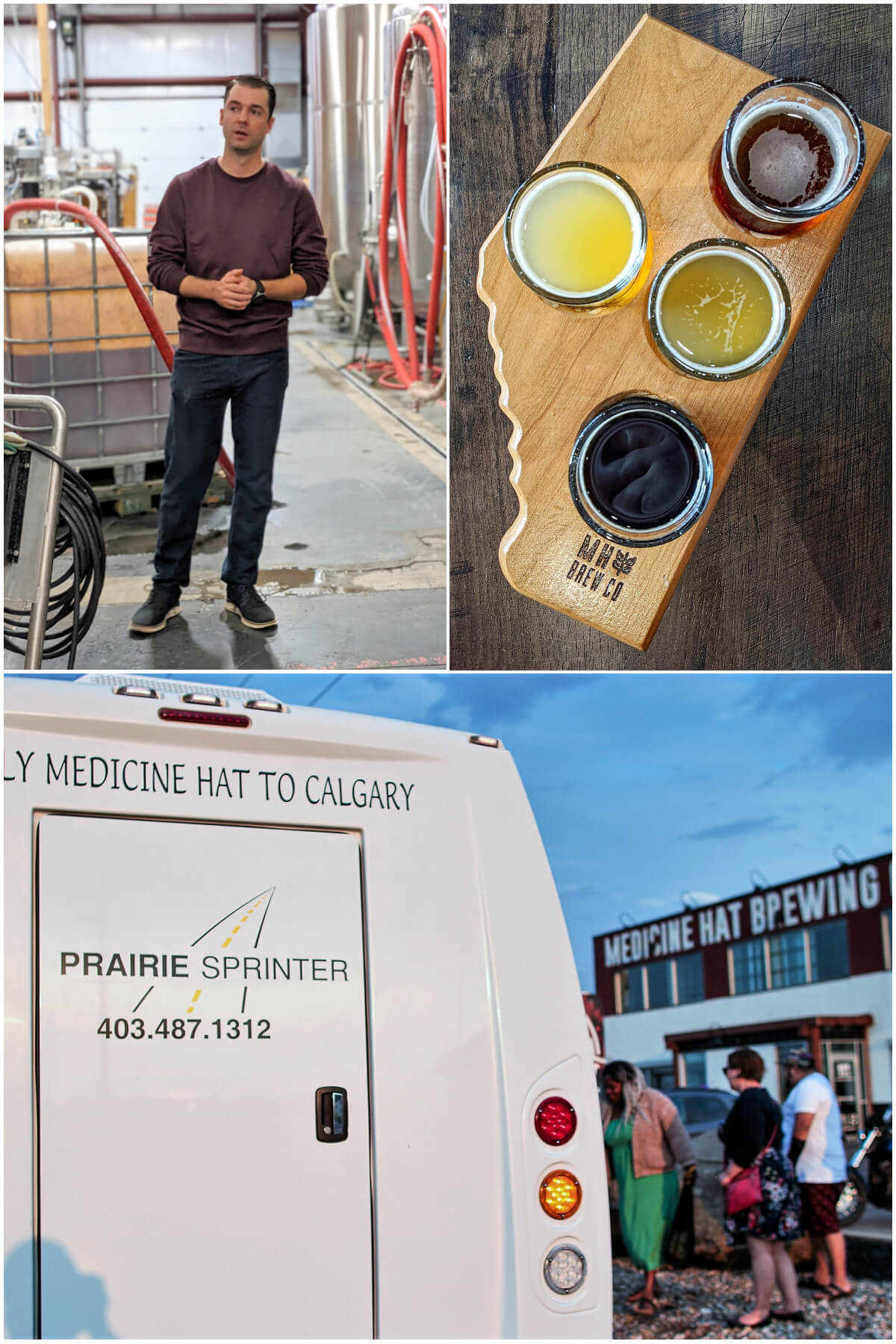 Scenes from the Prairie Sprinter tour; beer at Medicine Hat Brewing Company in Medicine Hat.