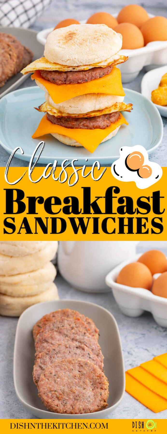 Pinterest image for How to Make Your Own English Muffin Breakfast Sandwich.