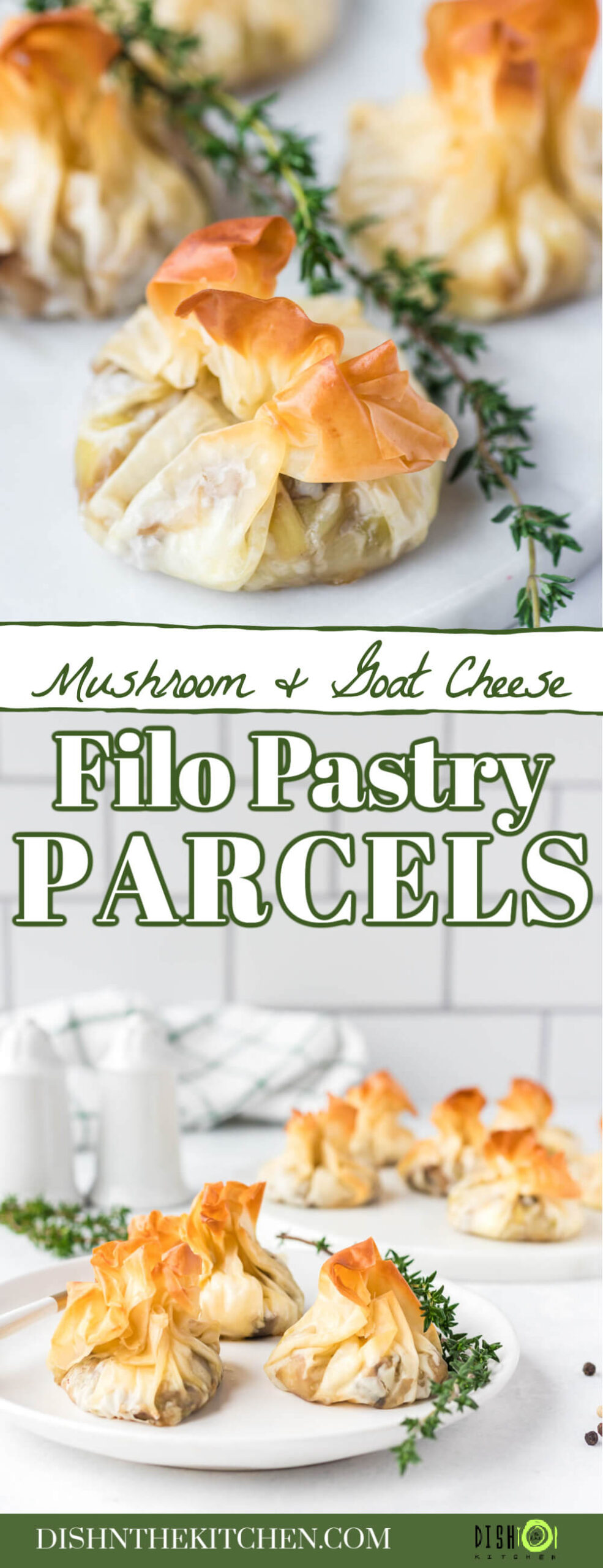 Mushroom Goat Cheese Filo Pastry Parcels Dish 'n' the Kitchen