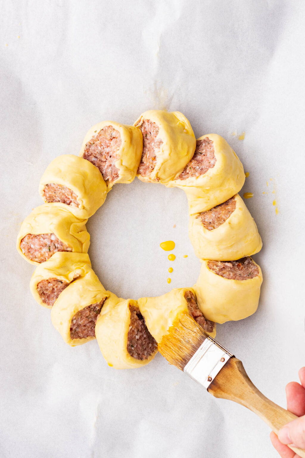 Holiday Sausage Roll Wreath Dish 'n' the Kitchen