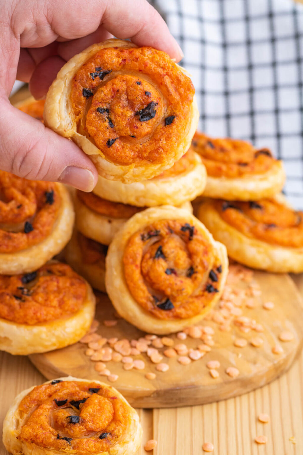 Spanish Lentil Puff Pastry Pinwheels Dish 'n' the Kitchen