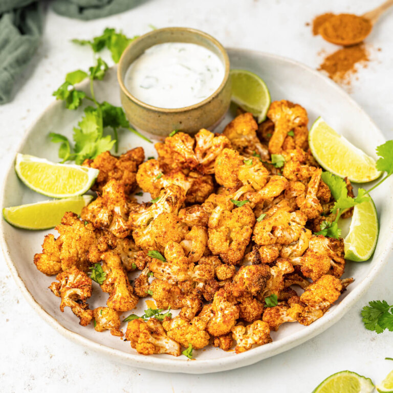Curried Air Fryer Cauliflower Dish 'n' the Kitchen