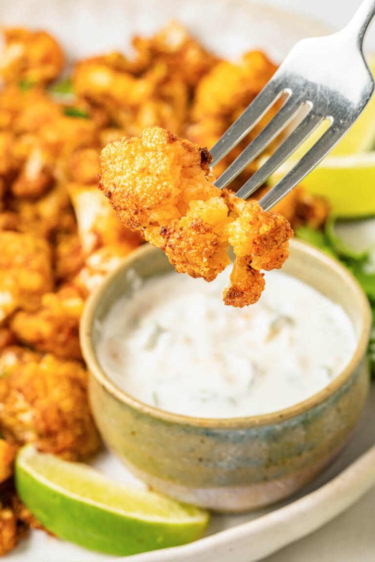 Curried Air Fryer Cauliflower Dish 'n' the Kitchen