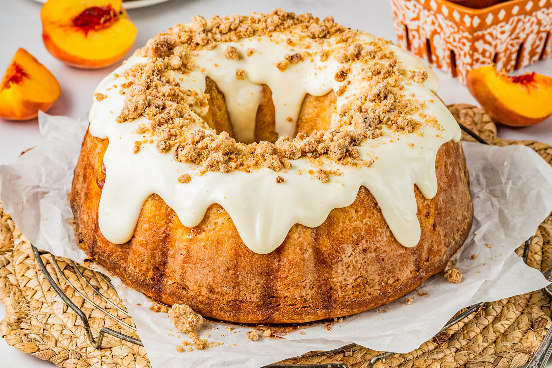 peach pound cake summer baking easy loaf moist fresh peach