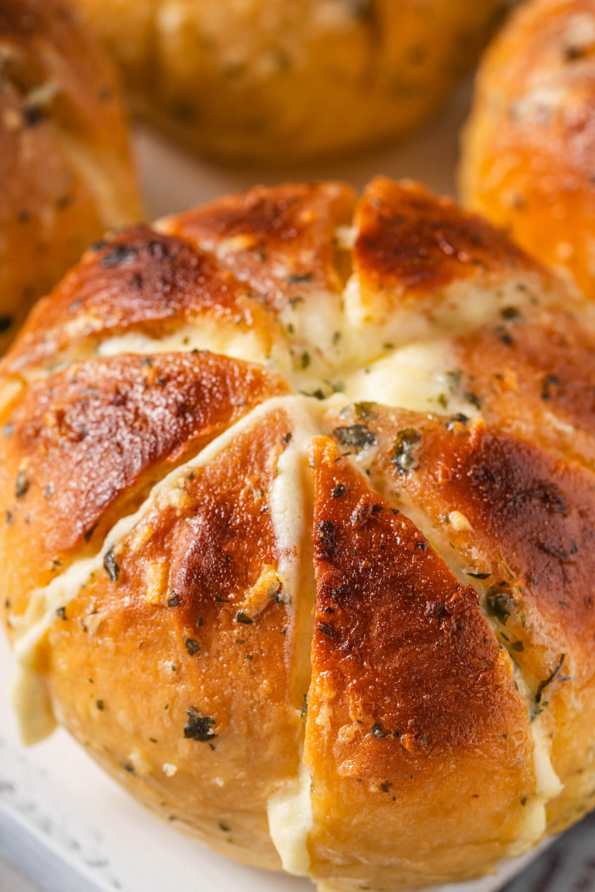 One golden baked Korean Cream Cheese Garlic Bread.