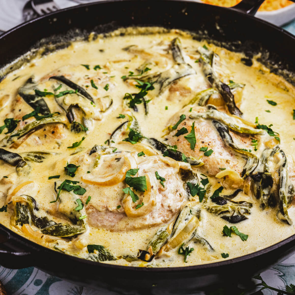 Rajas Poblanas con Pollo - Dish 'n' the Kitchen