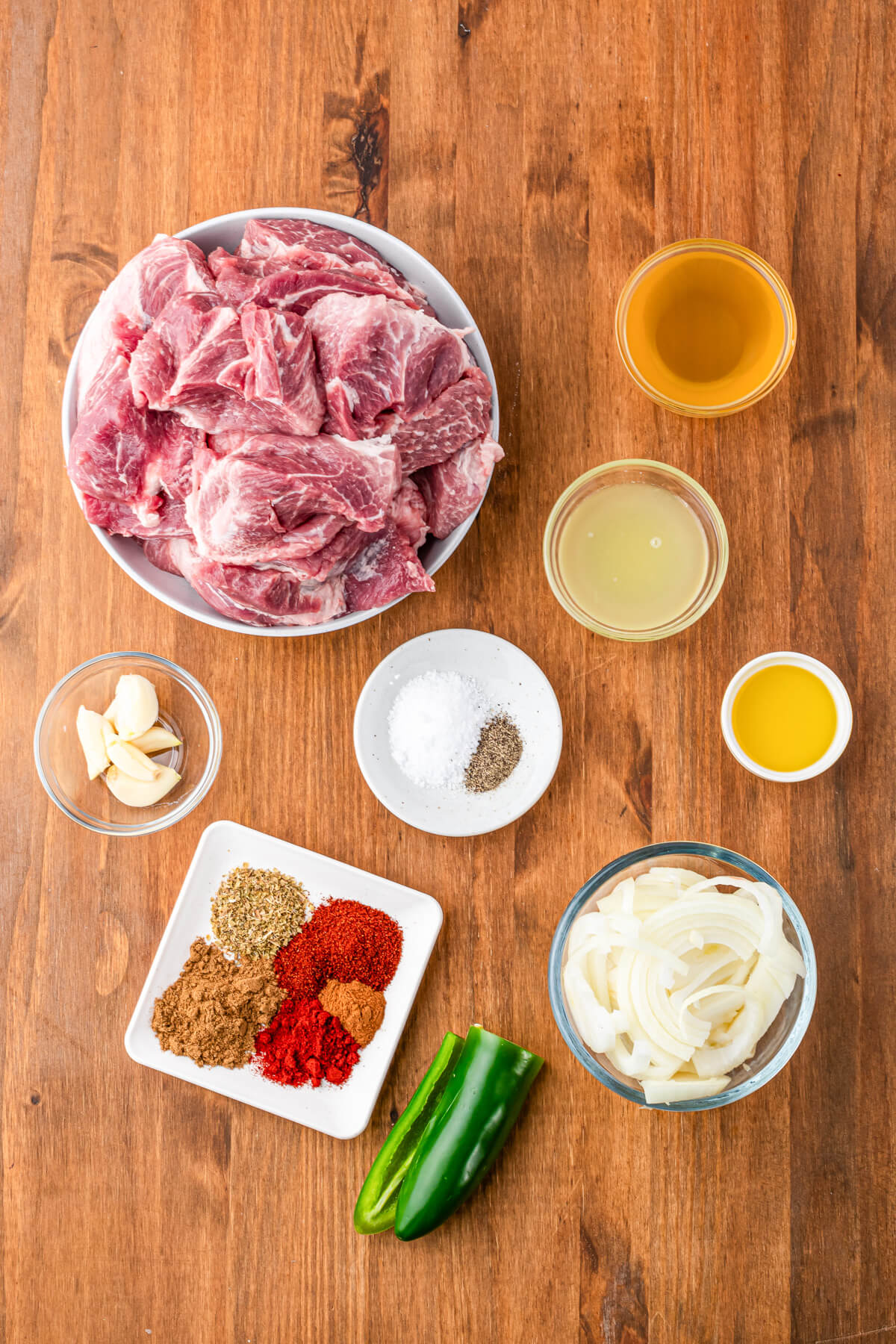 Ingredients required to make Slow Cooker Carnitas.