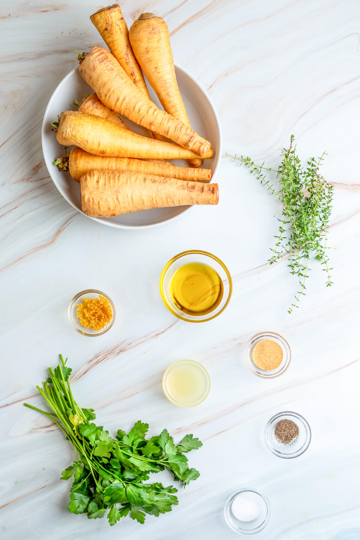Ingredients required to make Roasted Parsips.