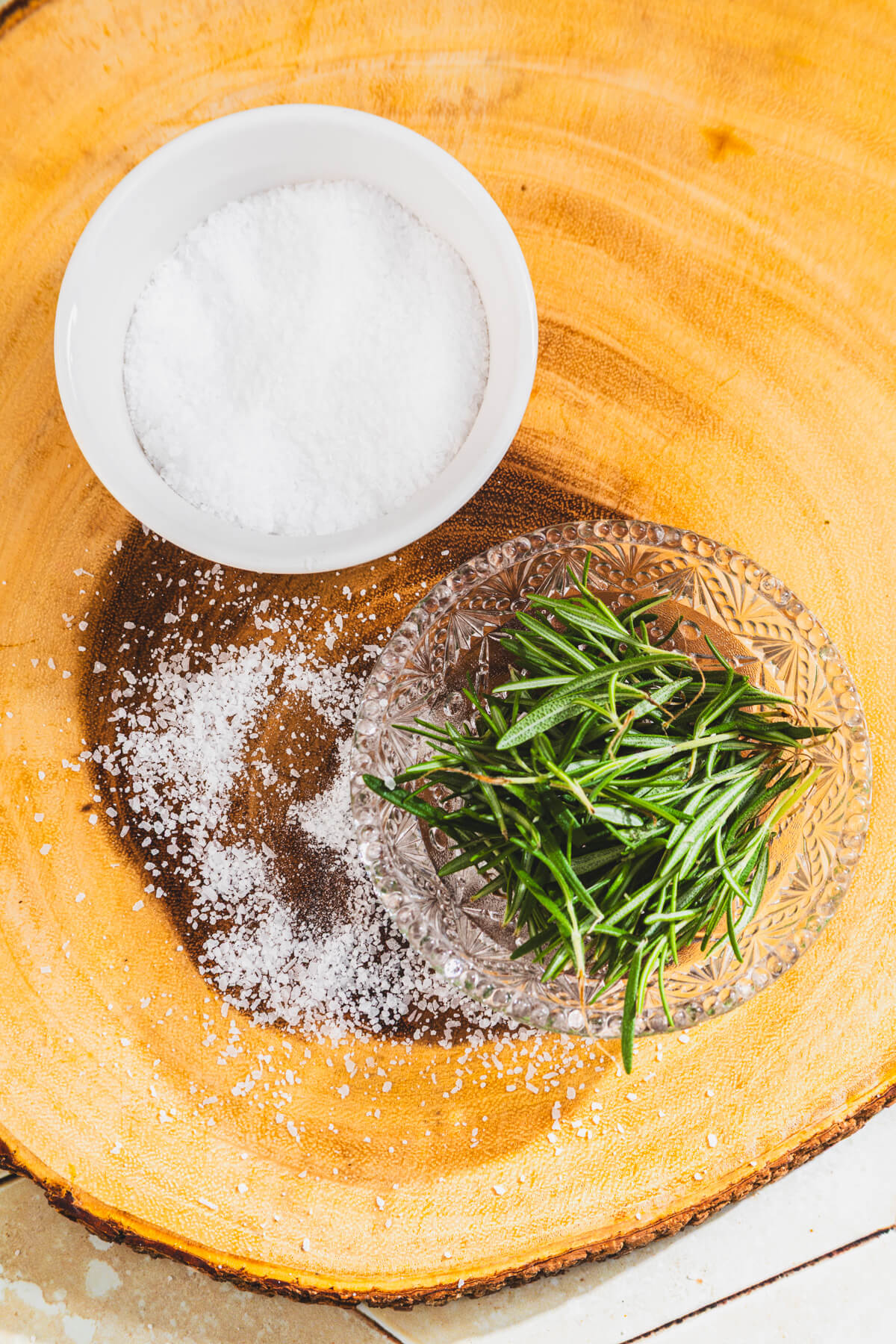 Ingredients for Rosemary Salt.